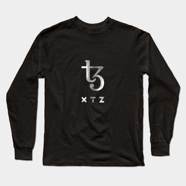 Tezos (XTZ) Crypto Logo Long Sleeve T-Shirt by LunarLanding